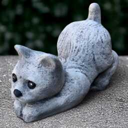 Playful Kitty Statue Concrete Cat Sculpture Stone Kitten Figurine Outdoor Pet Ornament Cement Animal Decoration Kitty Lover Gift Yard Art - thumbnail 1
