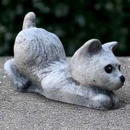 Playful Kitty Statue Concrete Cat Sculpture Stone Kitten Figurine Outdoor Pet Ornament Cement Animal Decoration Kitty Lover Gift Yard Art - thumbnail 3