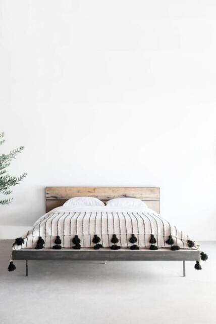 Handwoven Moroccan Cotton Pom Blanket, Berber Decor - image 1