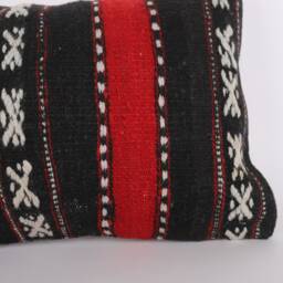 Kilim Lumbar Pillow Cover - 12x24 Turkish Bohemian Cushion - thumbnail 3