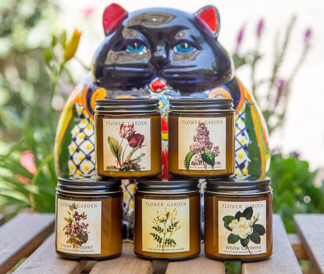 Soy Gift Candle Set Of Five Floral Scented Candles, Wedding Gift, 4 Oz Soy Candles, For Mom - image 1