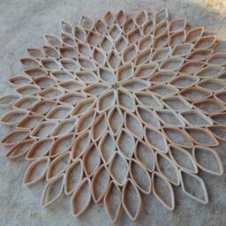 Handmade Dahlia Paper Wall Art Modern Geometric Floral Decor - thumbnail 2