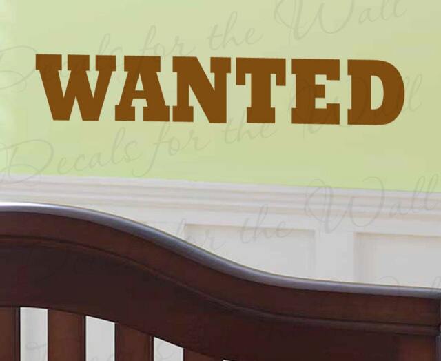 Wanted Boy Room Kids Cowboy Nursery Vinyl Quote Saying Large Wall Decal Lettering Decoration Sticker Graphic Decor Art Mural Letters K14 - image 1