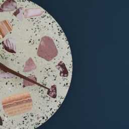 Salceson Handmade Terrazzo Wall Clock Concrete Design With Wooden Hands - Unique Modern Home Decor - thumbnail 4