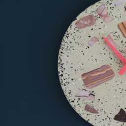 Salceson Handmade Terrazzo Wall Clock Concrete Design With Wooden Hands - Unique Modern Home Decor - thumbnail 2