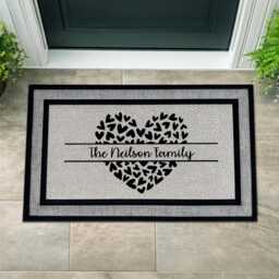New Lovers Doormat For Valentines Day - Welcome Heart Family Name Allweather Rug Customised Couple Home Decor Weatherproof Mat - thumbnail 3