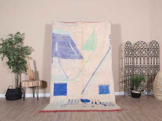 Vintage Boujaad Rug, Authentic Moroccan Rug 5x8 F - image 1