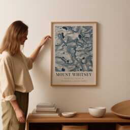 Personalized Topographic Map Print, Contours & Water Features Art, Custom Location, Modern Wall Decor, Traveler Or Hiker Keepsake Art - thumbnail 3