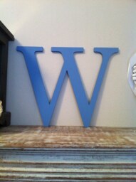 Wooden Letter W 30cm Georgian Style, Nursery Decor - thumbnail 1