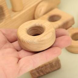 Wooden Car Constructor Montessori Building Blocks, Handmade Ash Wood Toy - thumbnail 3