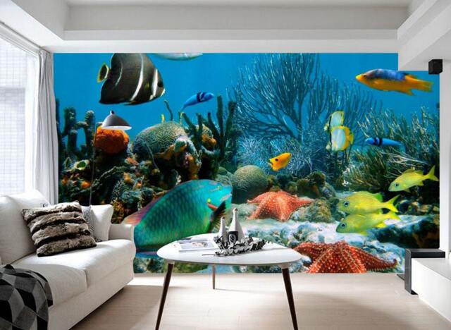 Underwater World Wallpaper 3D Fish Wall Mural, Kids Room Decor - image 1