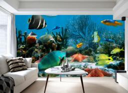 Underwater World Wallpaper 3D Fish Wall Mural, Kids Room Decor - thumbnail 1