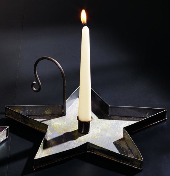 Large Distressed Star Candle Pan