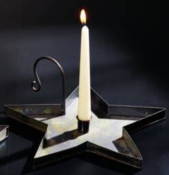 Large Distressed Star Candle Pan