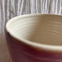 Dark Pink Ceramic Planter, Handmade Glazed Pot, Pink Plant Large Vessel, Unique British Gift, Handcrafted Pots - thumbnail 3