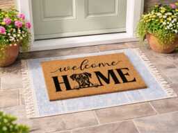 New Home Welcome Mat - Custom Moving Gift Personalized Pet Entryway Rug - thumbnail 1