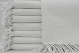Flat White Towel, Paintable Towel, Turkish Peshtemal, White Towel, 40''x70'', Cotton Towel, Beach Towel, 100x180, Bath Towel, B1-Beyaz