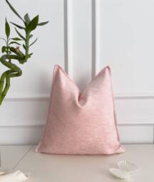 Chenille Velvet Blush Pink Cushion Cover Dusty Accent Pillow - All Sizes