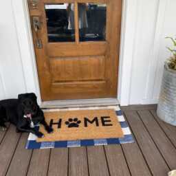 Dog Paw Print Doormat - Animal Lover Welcome Mat For Entryway Double Door Size Pet Gift - thumbnail 2
