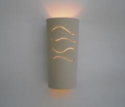 Ceramic Waves Cylinder, Wall Lamp