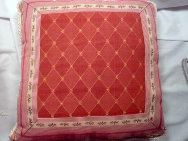 Dark Rose Diamond Designer Pillow With Braided Corded Edge - image 1