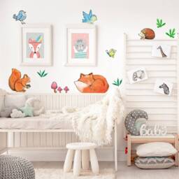 Wall Decor Big Set Forest Wild Animals, Kids Room Wall Art, Nursery Decor, Decals, Wallpaper, Animal Wallpaper