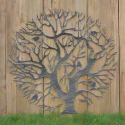 Tree Of Life Silver With A Black Touch Wall Art For Outdoors & Indoors 60cm - thumbnail 3