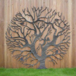 Tree Of Life Silver With A Black Touch Wall Art For Outdoors & Indoors 60cm - thumbnail 2