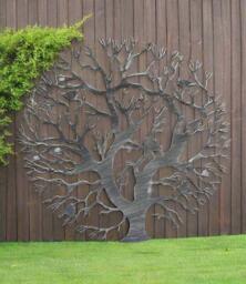 Tree Of Life Silver With A Black Touch Wall Art For Outdoors & Indoors 60cm - thumbnail 1