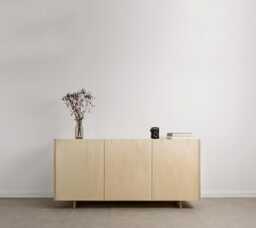 Minimalist Plywood Sideboard For Living Room - Japandi & Scandinavian Fully Assembled Storage Cabinet Ototo.01 - thumbnail 1