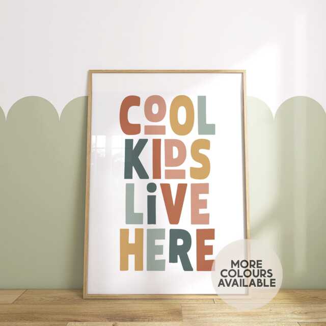 Cool Kids Live Here Print -- Playroom Print, Club, Decor, Siblings Brothers Sisters Unframed - image 1