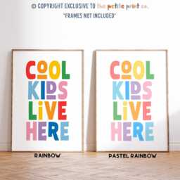 Cool Kids Live Here Print -- Playroom Print, Club, Decor, Siblings Brothers Sisters Unframed - thumbnail 3
