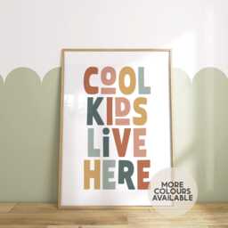 Cool Kids Live Here Print -- Playroom Print, Club, Decor, Siblings Brothers Sisters Unframed - thumbnail 1