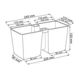 Recycled Plastic Indoor Herb Planter Kit Twin Pots With 6-Blade Scissors - thumbnail 4