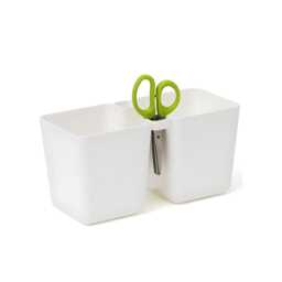 Recycled Plastic Indoor Herb Planter Kit Twin Pots With 6-Blade Scissors - thumbnail 2