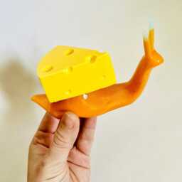Jumbo Cheese Snail/Funky Art/Quirky/Dopamine Decor/Pop Art/Kitschy Decor/Funny Decor/Food Decor/Fake Food/Weird Art/Maximalist Decor - thumbnail 2