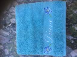 Cotton Toilet Towel Embroidered With The Pattern & First Name Of Your Choice