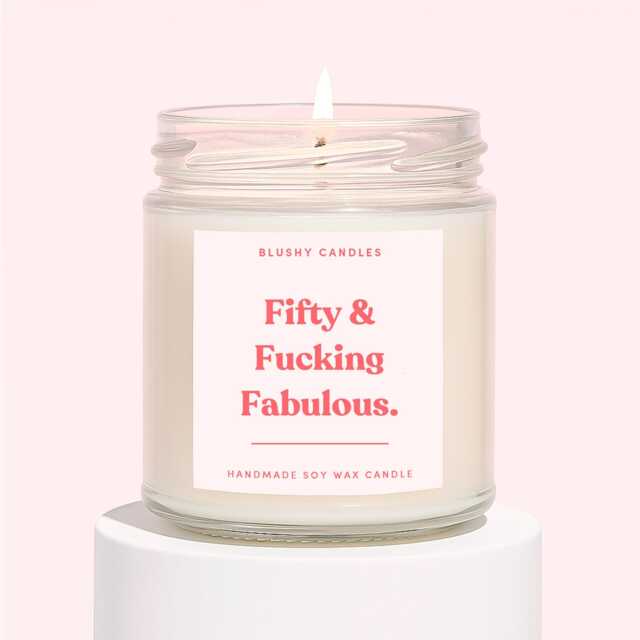 Funny 50Th Birthday Gift For Friend - Fifty & Fabulous Candle Her Scented Candle Turning 50 - image 1
