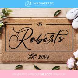Personalized Family Last Name Doormat - Custom Rug Personalized Door Mat Engagement Gift Wedding Closing - thumbnail 1