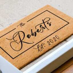 Personalized Family Last Name Doormat - Custom Rug Personalized Door Mat Engagement Gift Wedding Closing - thumbnail 2