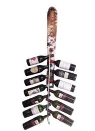 Wall Mounted Wine Rack Recycled Snow Ski, 12 Bottle Capacity - thumbnail 1