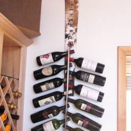 Wall Mounted Wine Rack Recycled Snow Ski, 12 Bottle Capacity - thumbnail 2