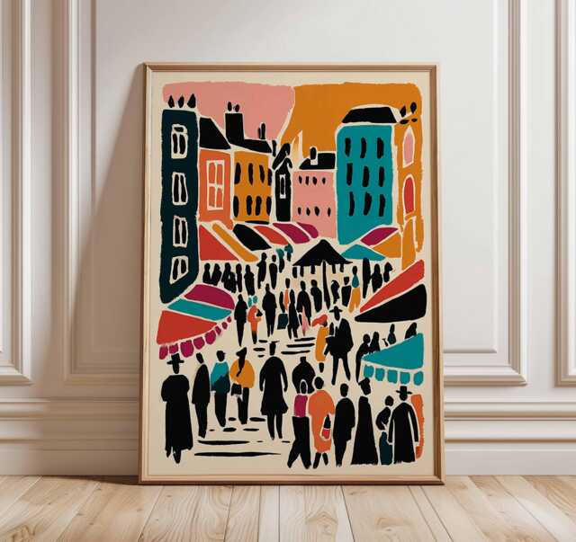 Greenwich Market Travel Poster Vintage London Art Print - image 1