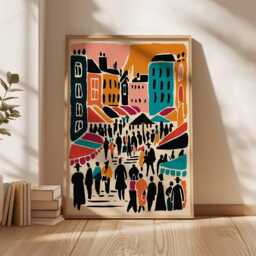 Greenwich Market Travel Poster Vintage London Art Print - thumbnail 3