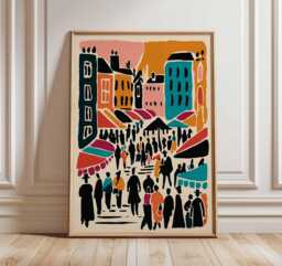 Greenwich Market Travel Poster Vintage London Art Print - thumbnail 1