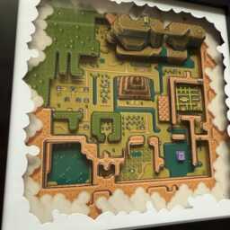 Legend Of Zelda Link To The Past Dark Hyrule Map Framed 3D Art Shadow Box - thumbnail 2