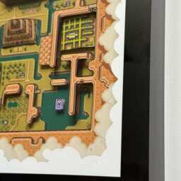 Legend Of Zelda Link To The Past Dark Hyrule Map Framed 3D Art Shadow Box - thumbnail 3