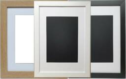 Wood Effect Picture Frame Photo Frames With White Mounts