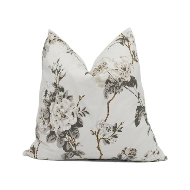 Schumacher - Betty Chintz Charcoal Lush Floral Cushion Cover Handmade Throw Pillow Designer Home D??cor - image 1