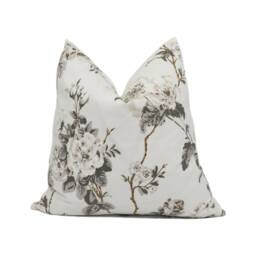 Schumacher - Betty Chintz Charcoal Lush Floral Cushion Cover Handmade Throw Pillow Designer Home D??cor - thumbnail 1